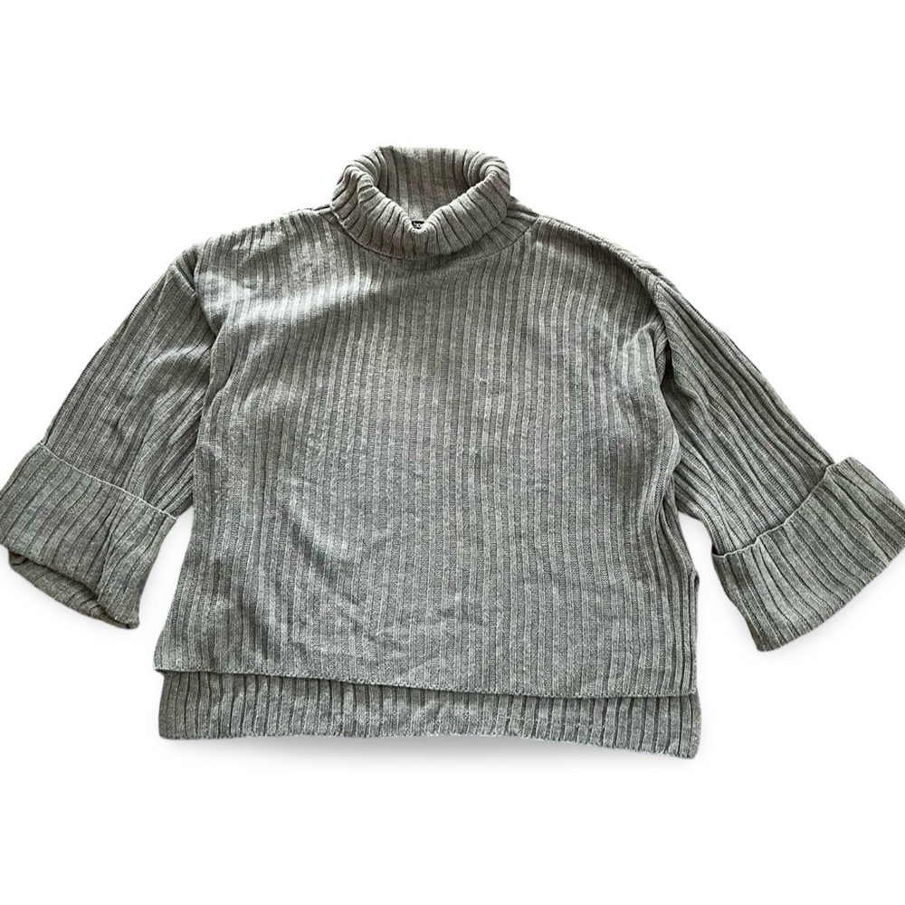 Boohoo ASOS Size 18 Gray Ribbed Turtleneck Sweater